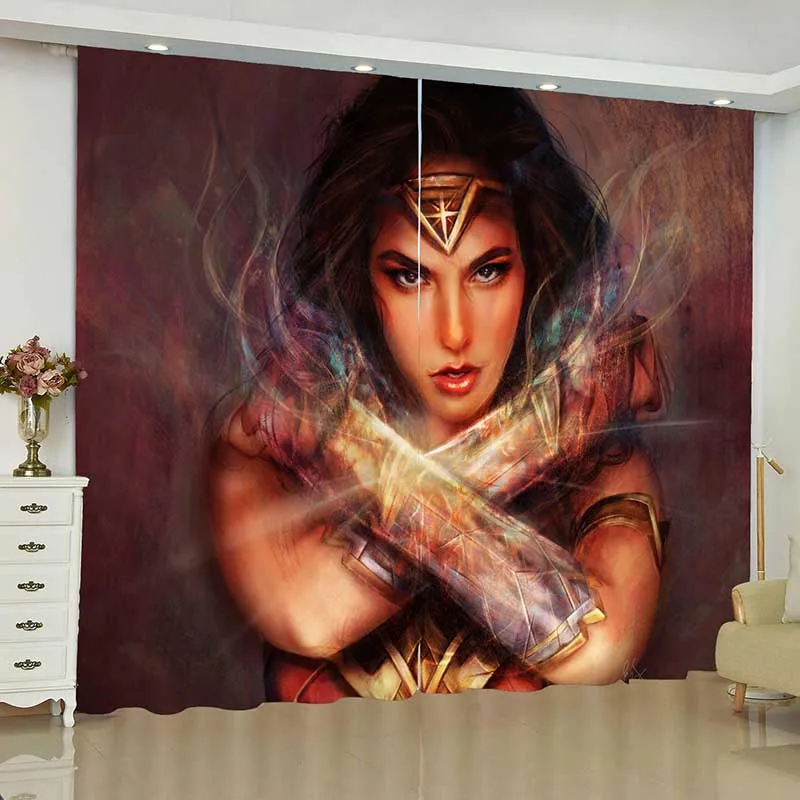 Justice League, занавески для окна, DC, Бэтмен, Wonder Woman, жалюзи, портьеры на окно, Затемненные занавески для гостиной - Цвет: 3