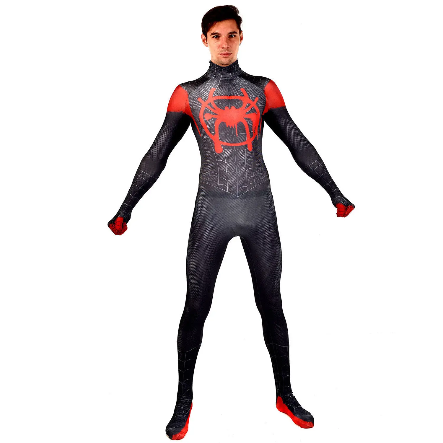 

Man Spider Cosplay Costume Miles Morales Halloween Party Bodysuit Boy Spandex Lycra Zentai