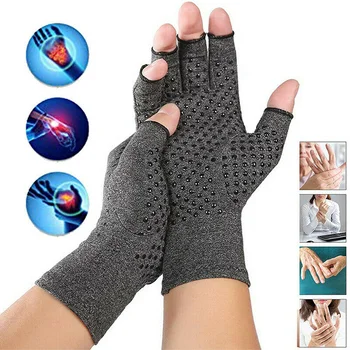 

Compression Gloves Non-slip Breathable Health Care Semi-finger Pain Relief M2
