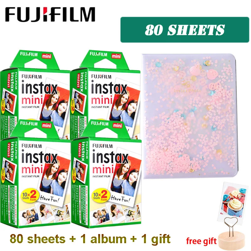 Пленка Fujifilm Instax Mini 3 дюйма с белым краем 64 кармана фотобумага альбом для Polaroid LiPlay Mini 9 8 7s 25 70 90 мгновенная камера - Цвет: 80 sheets pink album