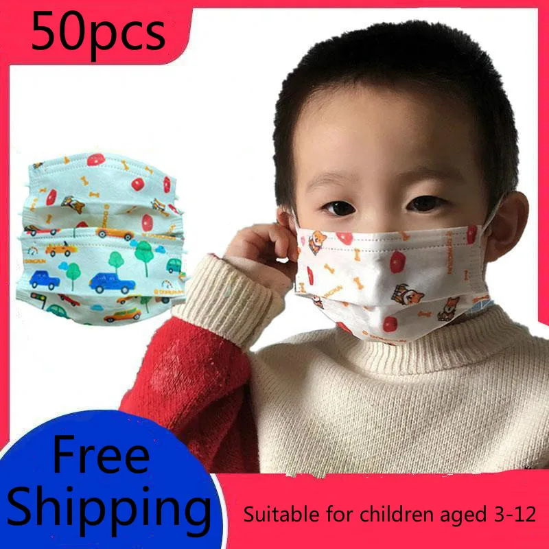 

25PCS Child Baby Disposable Mask Dust-proof Face Masks Non-woven Fabric Anti-dust Antivirus And Antibacterial Face Protection