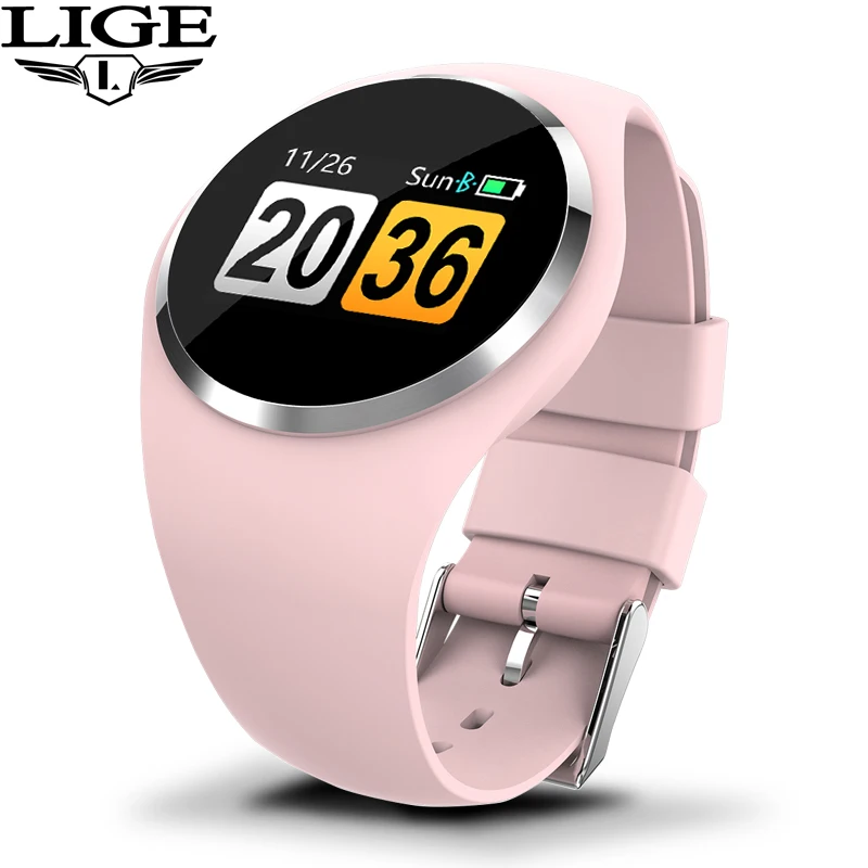 

LIGE2019 Smart Bracelet Women IP67 Waterproof Activity Tracker Fitness wristband Blood pressure Monitor Heart Rate Tracker Watch