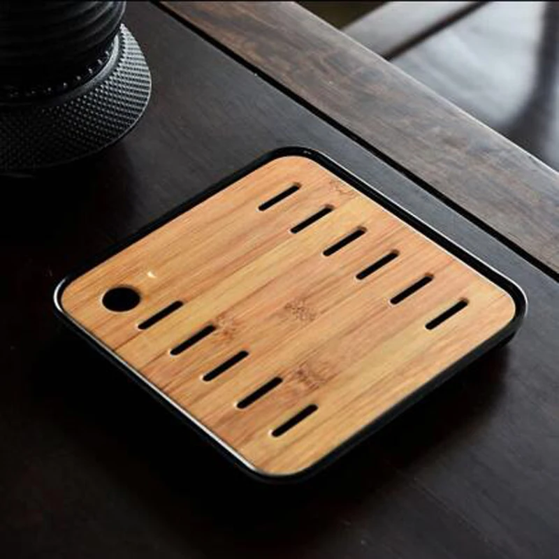 Бамбуковые чайные подносы кунг фу аксессуары для чая Настольный поднос со стоком