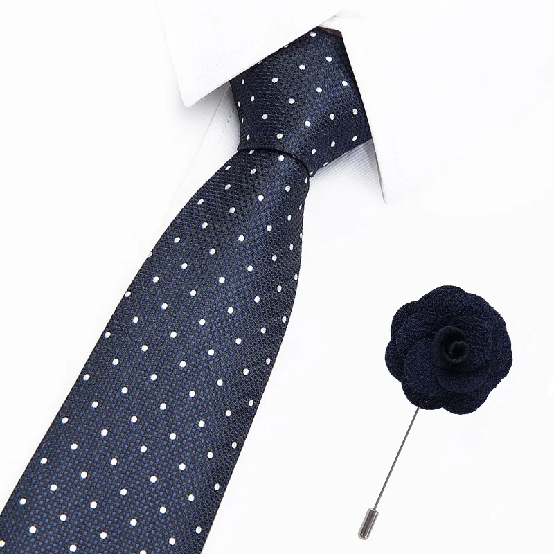 

Formal Standard Size Necktie Groom Gentleman Ties Men Design Party Silk Gravata Slim Arrow 7.5cm Silk Tie and Brooch set