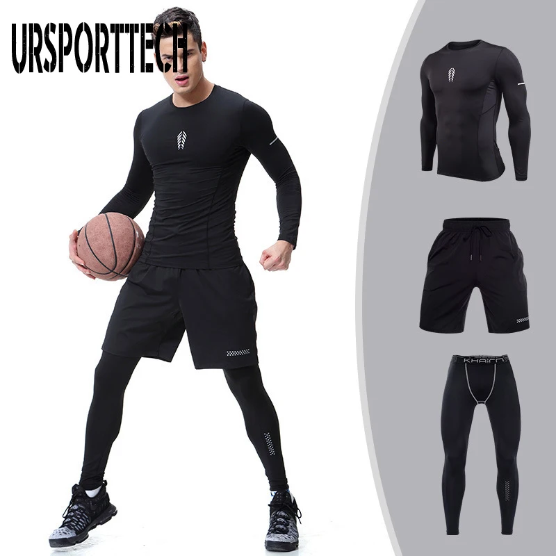 Hot Product 2pcs 3pcs/set Men Sport Tracksuit Running Clothes Fitness Suit Active Suit Tracksuits Mans Sports Costumes Exercise Sets Mens