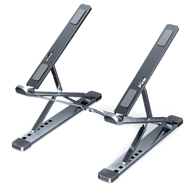 Aluminum Adjustable Laptop Stand for Macbook Air Pro PC IPad Adjustable Portable Tablet Holder Deep gray