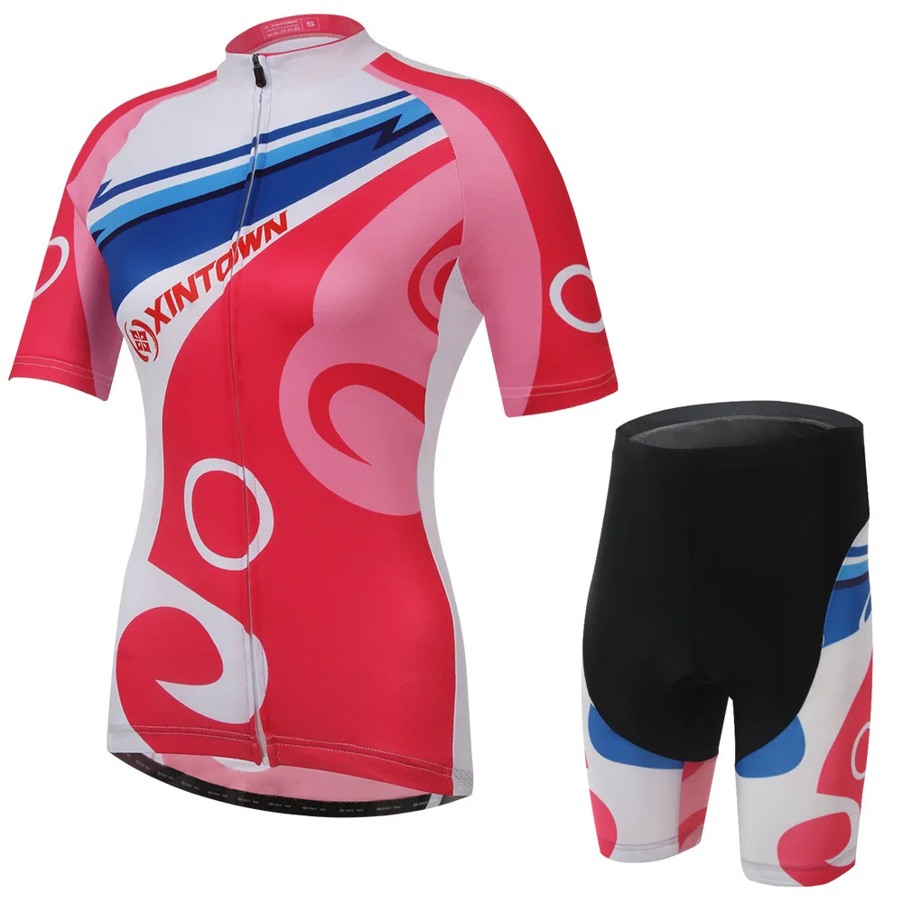 

Xintown Orchids Women's Short-sleeve Cycling Clothes Set Cyclist Coat Summer Moisture Wicking Fast Drying Clothes