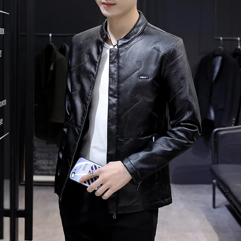 

MEN'S Leather Jacket Men's 2020 Autumn New Style Men'S Wear Handsome Slim Fit Trend Korean-style Autumn Biker Leather Jacket
