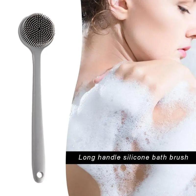 2 In 1 Long Handle Silicone Bath Body Brushes Multi-Function Double Sided Massage Cleaning Skin Care Brush Bathroom Supplies