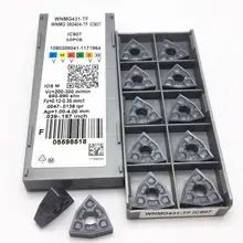 10 pçs de alta qualidade wnmg080404 tf ic907/ic908 wnmg080408 tf ic908/ic907 iscar cnc torneamento externo ferramenta carboneto inserção