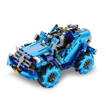 

491Pcs Phone Remote Control Self-Designed Programmed Mecanum Wheel Ice Battle Car Budilding Block Kit