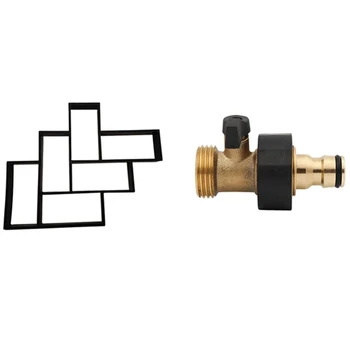 

12 Sets Garden Hose Quick Connector 3/4 Inch Brass & 1x DIY L-Shaped Rectangular Walk Maker Mold