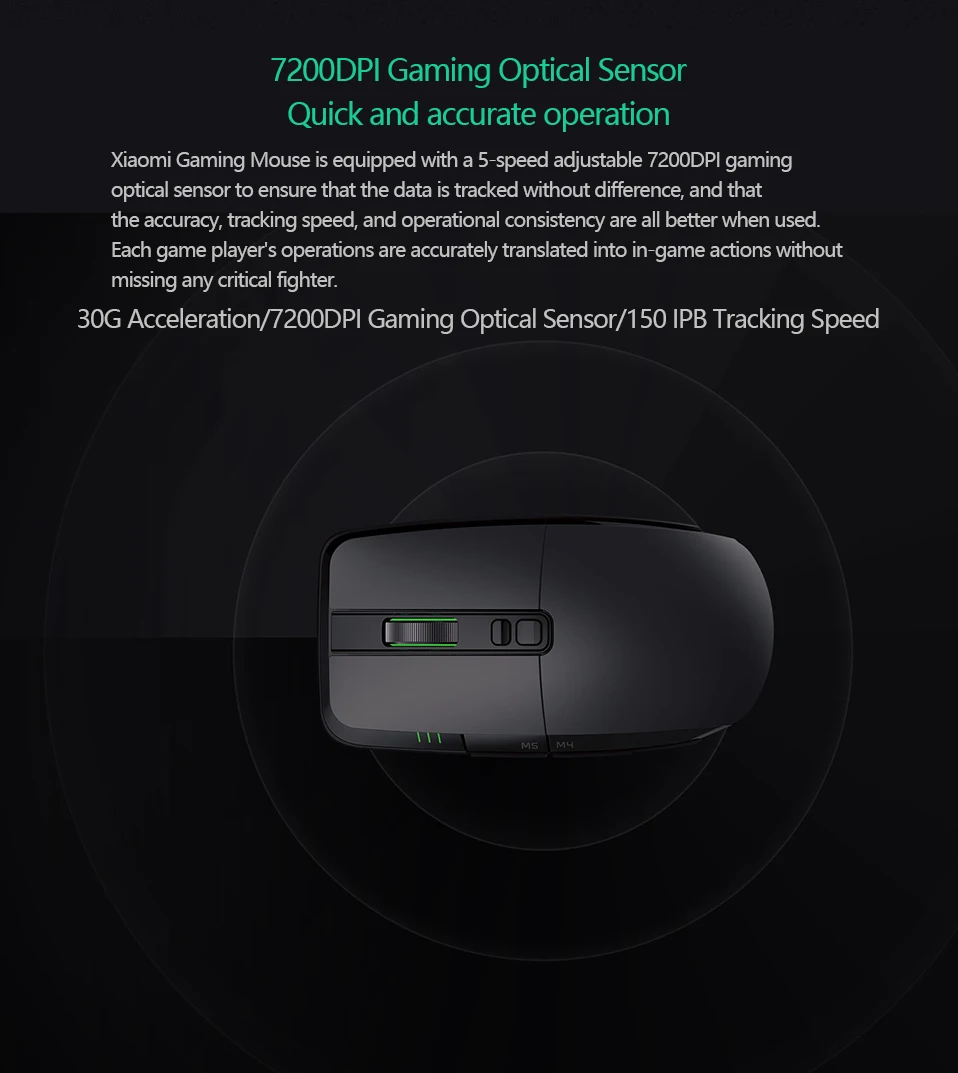 Original Xiaomi Gaming Mouse Wire Mice Gamer 32-bit ARM processor 2.4G USB Wired Dual Mode 7200DPI For Computer Notebook Gamer (7)