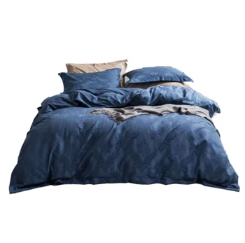 

New autumn and winter simple 60 double-strand long-staple cotton satin solid color relief sanding four-piece cotton bedding
