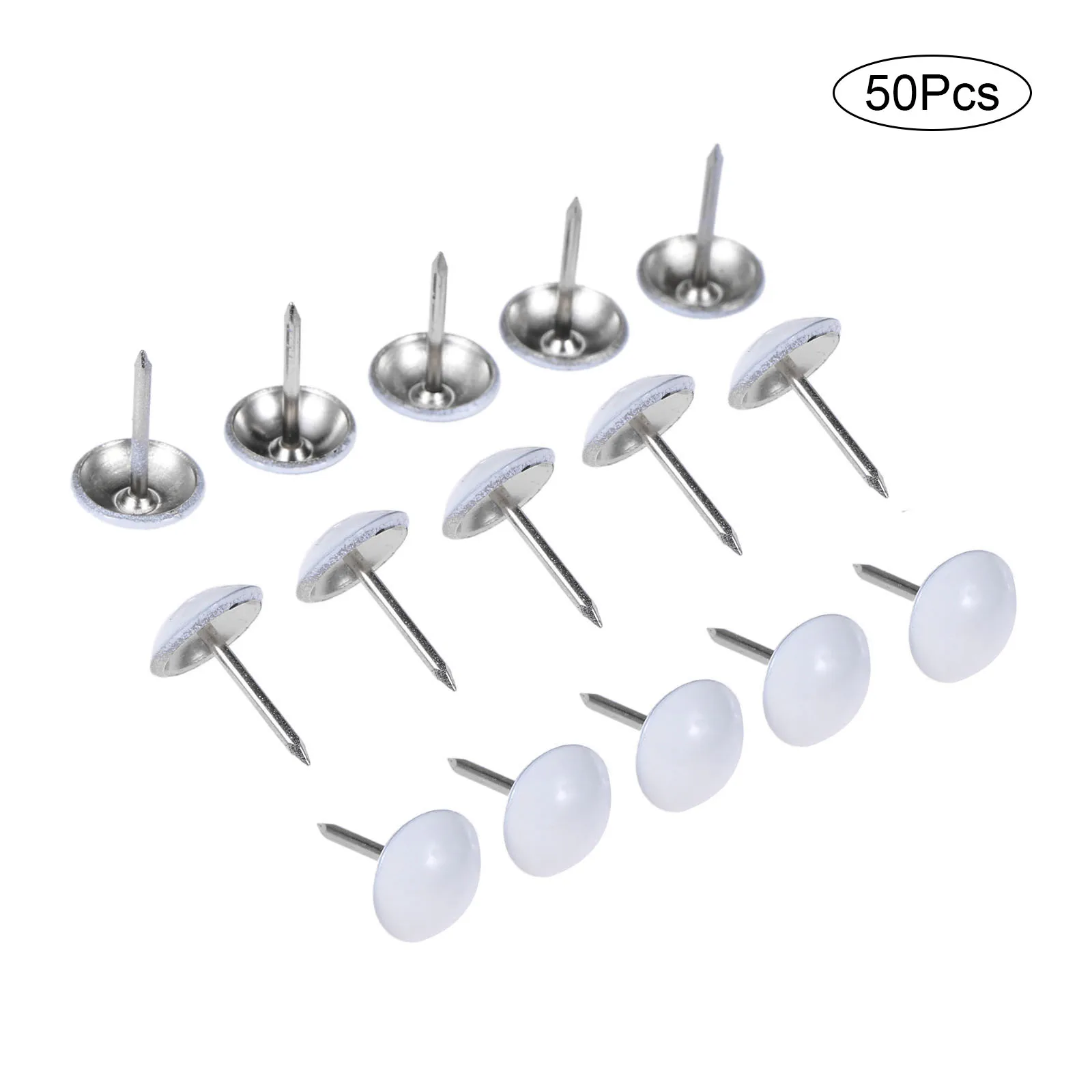 50Pcs 11*17mm Jewelry Case Box Sofa Decorative Tack Stud Pushpin White Metal Upholstery Nail Modern Furniture Nails