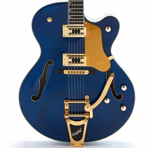 

High Quality Electric Guitar Hollow Body Gold Hardware Flamed Maple Top Grover Tuner Style