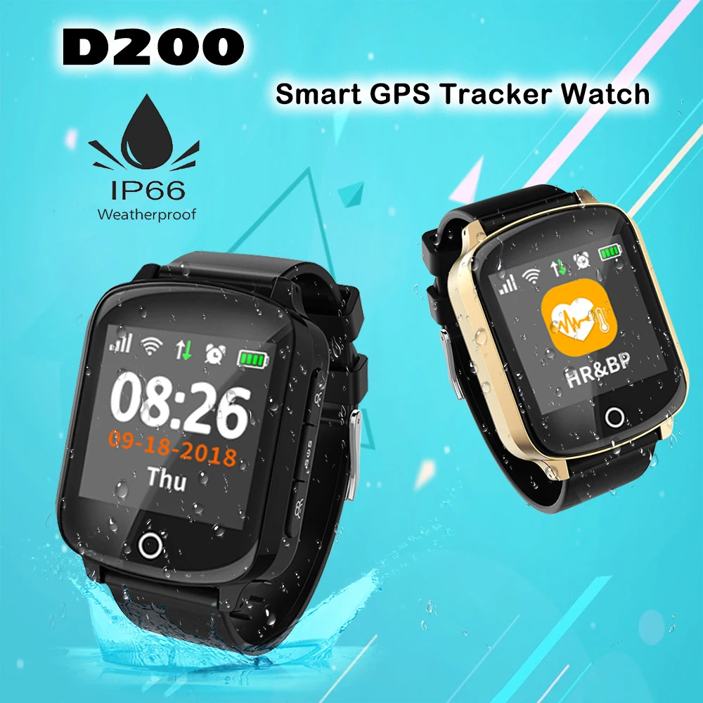 Умные часы с gps-трекером D200 для старика функция "антипотеря gps+ LBS+ Wi-Fi расположение сердечного ритма датчик gps локатор упасть сигнализации