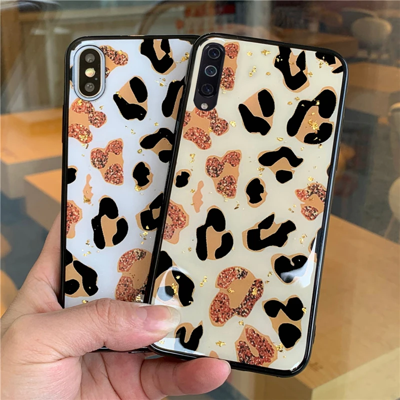 Case For Samsung Galaxy S20 Ultra S10E S10 S9 S8 Plus A50 A70 A80 A51 A71 A81 S7 Edge Gold Leopard Print Silicone Back Cover |