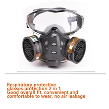 Masque à gaz complet avec lunettes, peinture en aérosol de sécurité, décoration de Pesticide chimique, formaldéhyde, Anti poussière avec filtre, respirateur