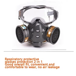 Masque à gaz complet avec lunettes, peinture en aérosol de sécurité, décoration de Pesticide chimique, formaldéhyde, Anti poussière avec filtre, respirateur 