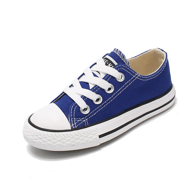 Детская парусиновая обувь; однотонная спортивная обувь для девочек; Летние повседневные кроссовки для мальчиков; обувь для родителей и детей; мягкая подошва; низкая подошва - Цвет: Blue