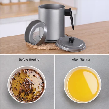 

Large Capacity Tank Leakproof Storage Container Kitchen Tool 1.7L With Filter Oil Bottle Cooking Stainless Steel Restaurant Pot