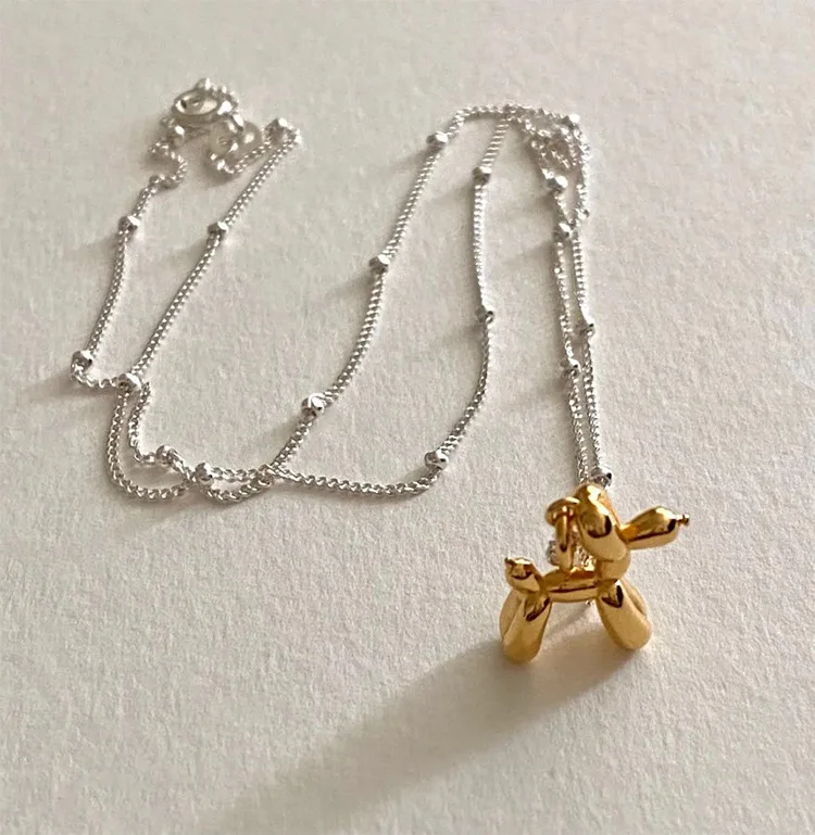 Poodle Balloon Dog Animal Charm Necklace Puppy Pendant for Women Girls Gift Jewelry | Украшения и аксессуары