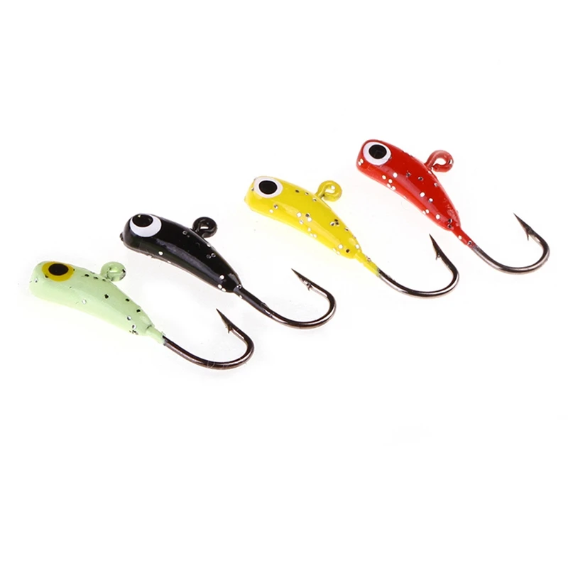 

4Pcs/Lot Banana Shaped Mini Lead Fish Jigging Hooks Lure Ice Fishing Bait Ice Jig Tackle 1.6G 2.2Cm Winter Fishing Lure