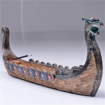 

Traditional Chinese Dragon Boat Incense Burner Desktop Resin Crafts Ornaments Home Living Room Retro Dragon Boat Decorations