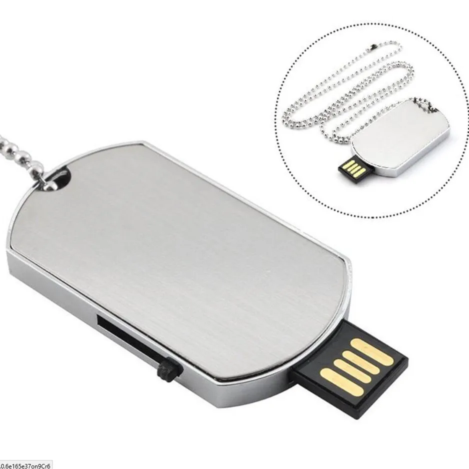 Пользовательские DIY логотип металлическая бирка для собак usb 2,0 флэш-накопитель с necklace ем