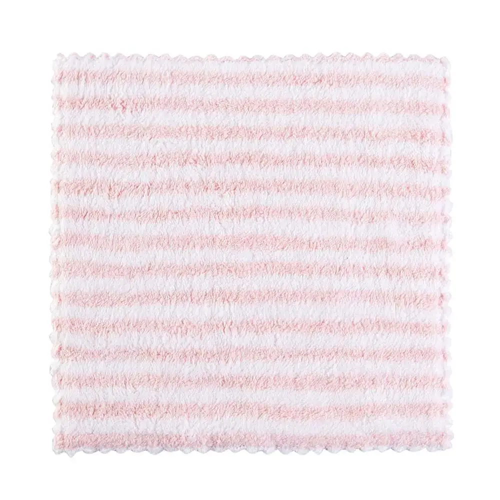 Pink Бытовые 1 шт. микрофибра утолщаются кухонные полотенца для мытья посуды полотенце многоразовая тряпка абсорбирующая ткань для чистки мягкой посуды - Цвет: Pink