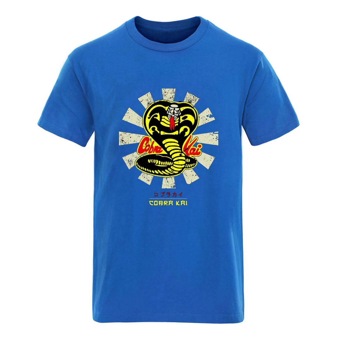 

Cobra Kai Print Short Sleeve Mens T-shirt Oversize Cotton Clothing Fashion Casual Tops Tee O-Neck Hip Hop Male Retro 2020 Homme