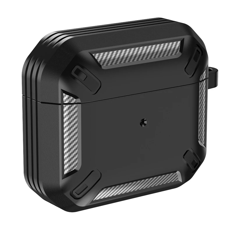for Apple Pro3 Generation Earphones Four-Sided Carbon Fiber Tpu Protective Cover Durable and with Lock | Электроника