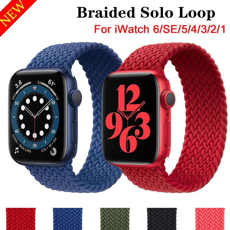 

Watch Band for Apple Watch SE Series 6 44mm 40mm Bracelet Silicone Solo Loop Braided Strap For Apple Watch 42mm 38mm iWatch 5 4