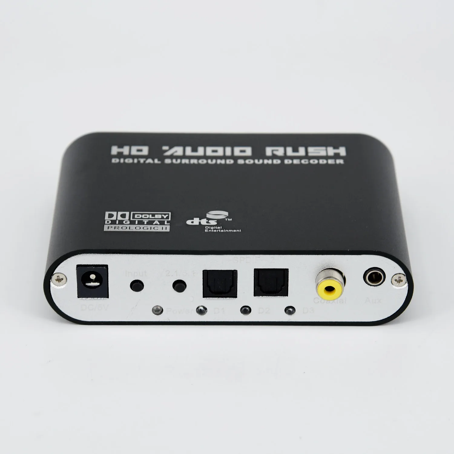 ZMT-36525 Black DTS/AC3 5.1 Channel Audio RCA Decoder HD Digital Decoder Multi-channel Black Switch 120dB 2.2V