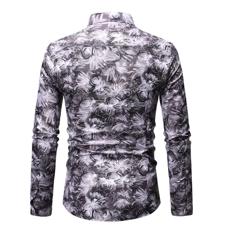 Top men shirt men men s shirts fashion casual shirts printed shirts men s lapel shirts 2