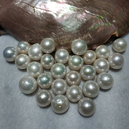 a pair(2 beads) JYX Блестящий натуральный пресноводный жемчуг Эдисона бисера diy материал ручной работы 12-13 мм 2 шт - Цвет: a pair(2 beads)