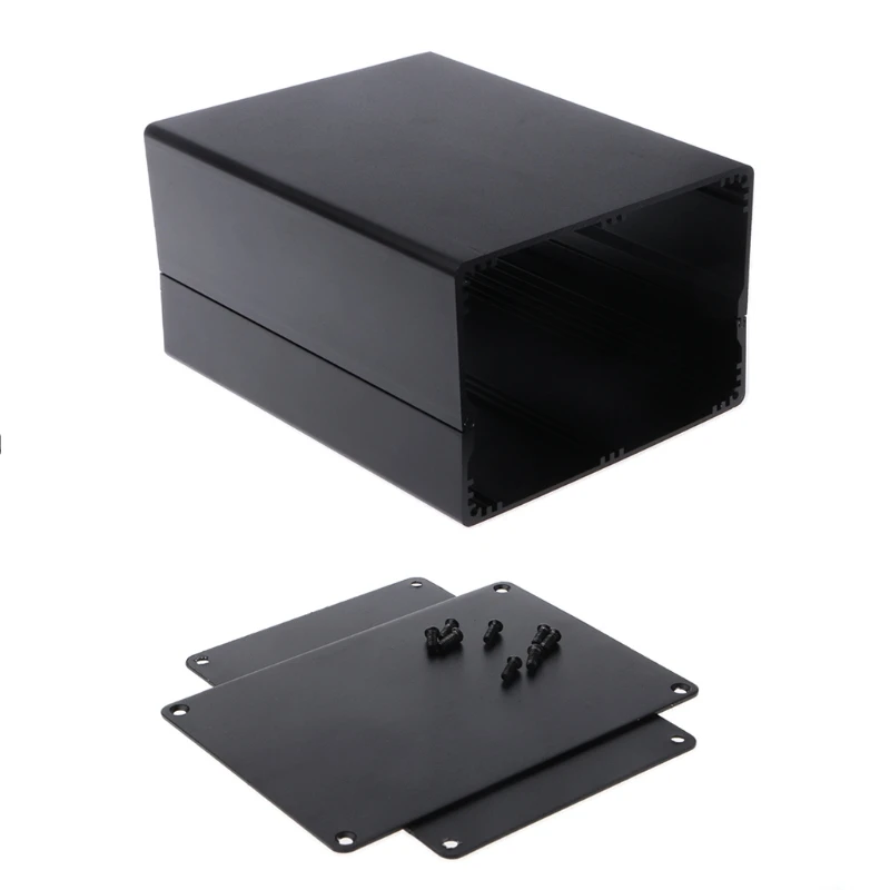 Aluminum Alloy Enclosure Electronic Case DIY Project Power Junction Box 155x120x83mm Black Color