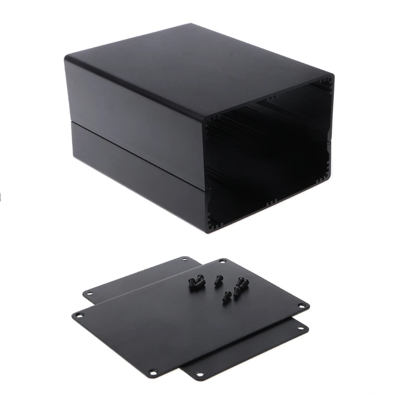 Aluminum Alloy Enclosure Electronic Case DIY Project Power Junction Box 155x120x83mm Black Color afbeelding