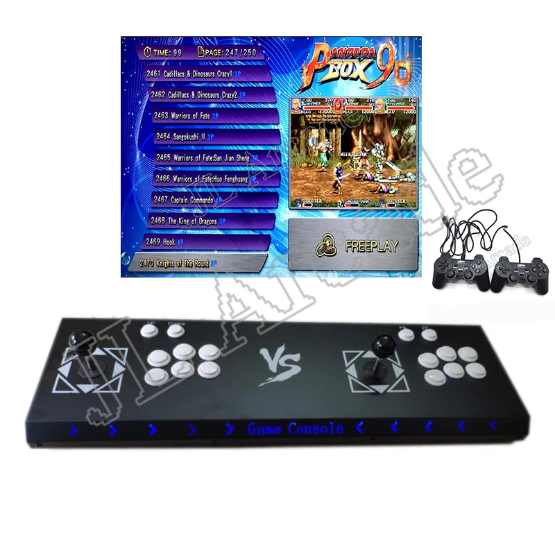 

Ingebouwde Pandora box 9d 2500 in 1 arcade game console ondersteuning 3P 4P game usb kan verbinden gamepad Plug en play onderste