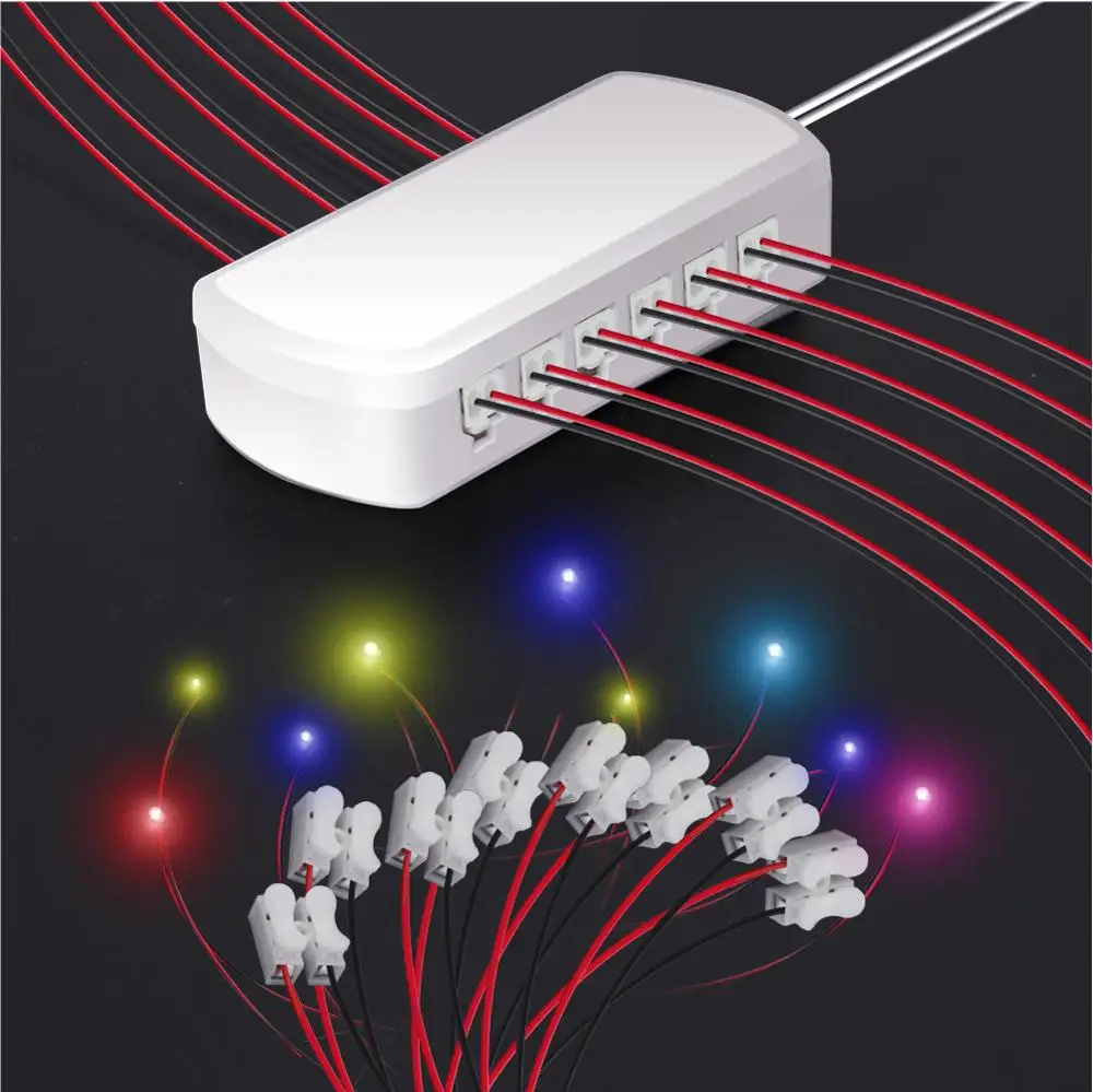 

Power Port Sharing Box Group Led With Light 12 Output Port Splitter, Hub, Railway Sand Table Landscape Layout
