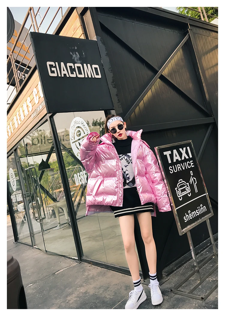 Vefadisa Для женщин Диссимметрия розовый с капюшоном хлопок пальто 2018 зима Однотонная одежда асимметрия пальто Утепленная одежда