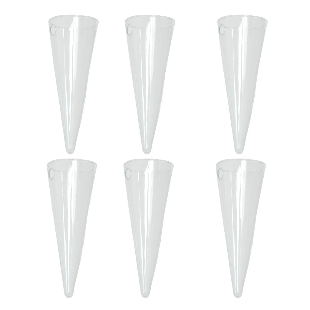 6X Cone Hanging Glass Vase Bottle Pot Terrarium Flower Planter Home Office Decor DIY