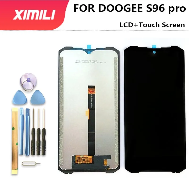 새로운 100% 오리지널 DOOGEE S96 프로 LCD 디스플레이 유리 + 터치 스크린 디지타이저 어셈블리 6.22 인치, 교체 유리 + 수리 도구