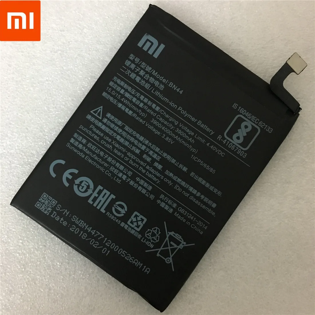 Оригинальная сменная батарея для Xiaomi mi Red mi 5 plus 5,9" Redrice 5 Plus BN44, настоящая батарея для телефона 4000 мАч+ Инструменты+ наклейки