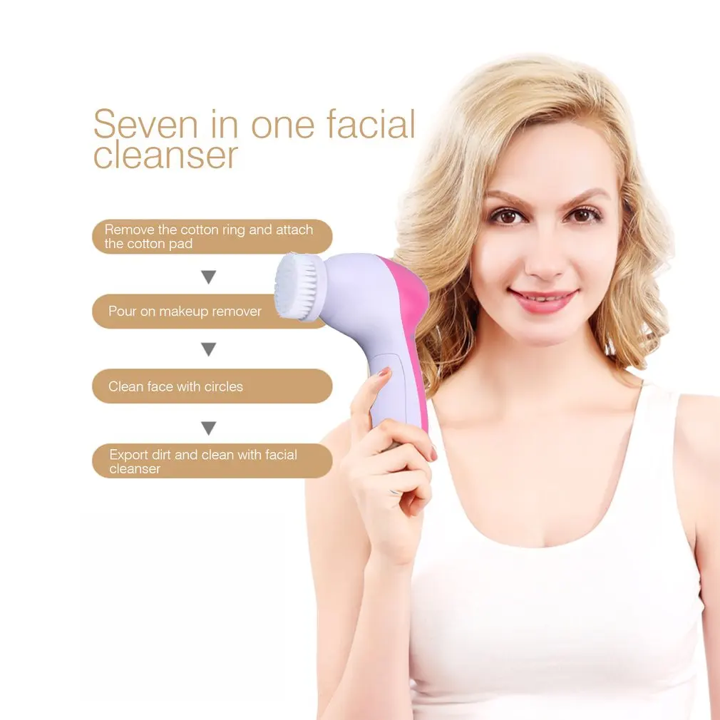 Seven-In-One Очищающий Инструмент электрическая щётка для умывания лица массаж для лица красота инструмент щётка для умывания лица