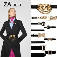 ZA, Ретро стиль, ограниченная серия, кожаный пояс для женщин, роскошный, с кристаллами, массивный ремень, Трендовое платье макси, ювелирные изделия, вечерние, подарок