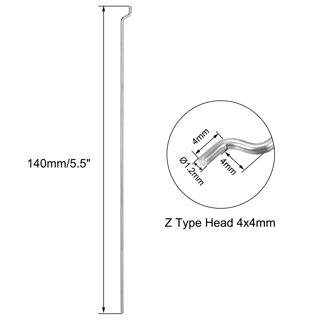 Linear Shaft Rod 20pcs 1.2mm Dia Steel Z Type Pull/Push Rods Parts Length 120/140/180/210/260mm For RC Airplane Plane Boat Replacement