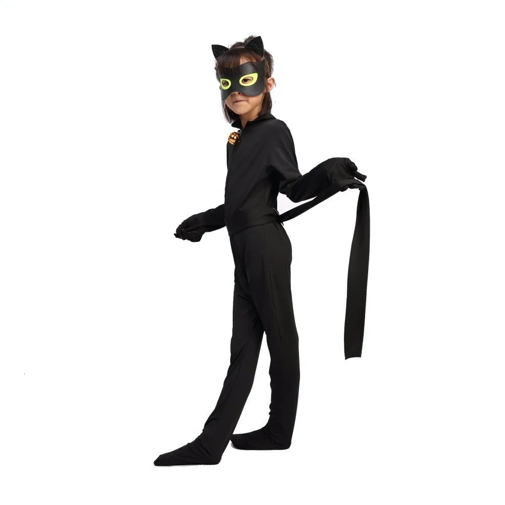 Adult Kids Fantasia Lady Cosplay Bug Costume Black Cat Noir Full Set Halloween Costume Lady