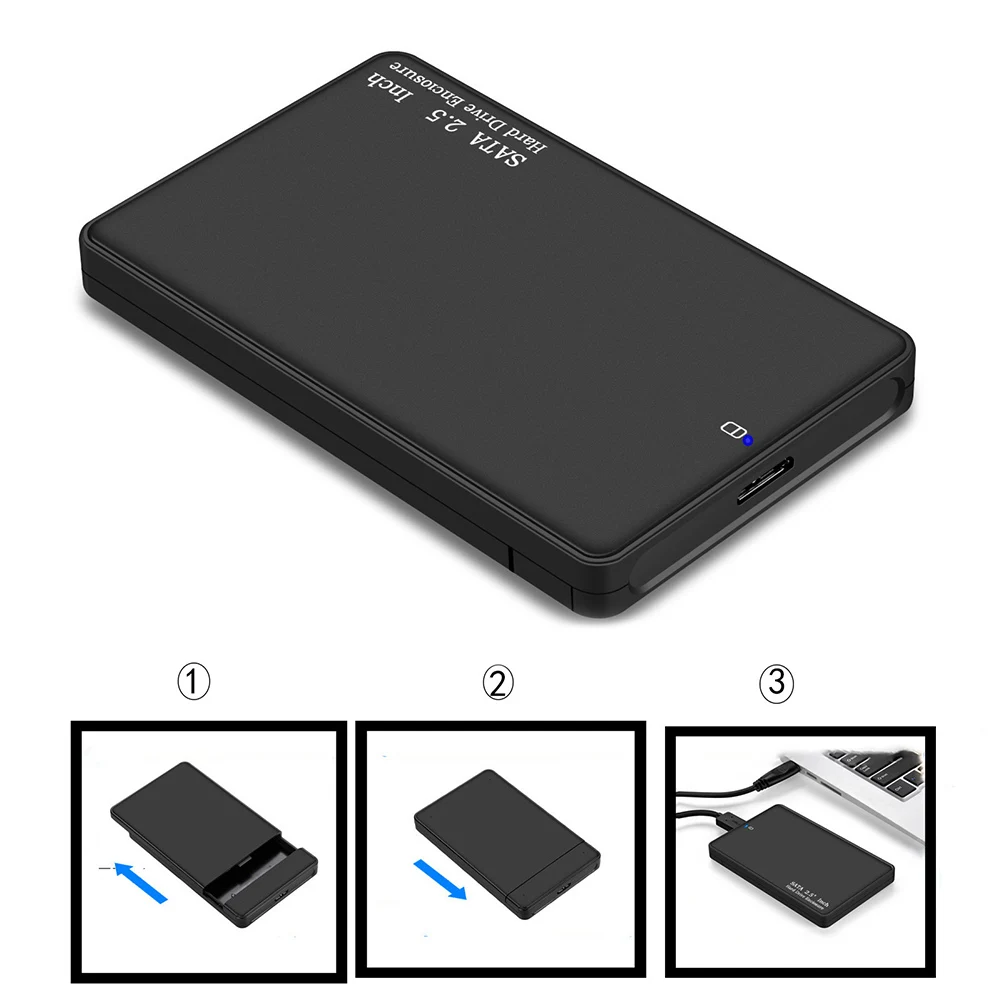2.5in USB3.0 SATA жесткий диск коробка 3 ТБ HDD жесткий диск SSD Внешний защитный корпус с USB кабелем для ПК высокого качества